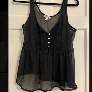 Shear Black Tank Top